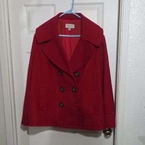 Red Double-Breasted Women's Jacket